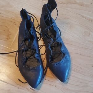 Gianni Bini Navy Lace-Up Boots